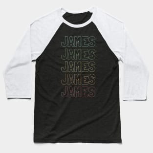 James Name Pattern Baseball T-Shirt